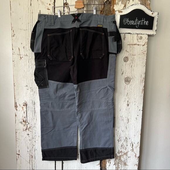 BLAKLADER Men's X1600 Work Pants Grey/Black 42/30 - Picture 2 of 11